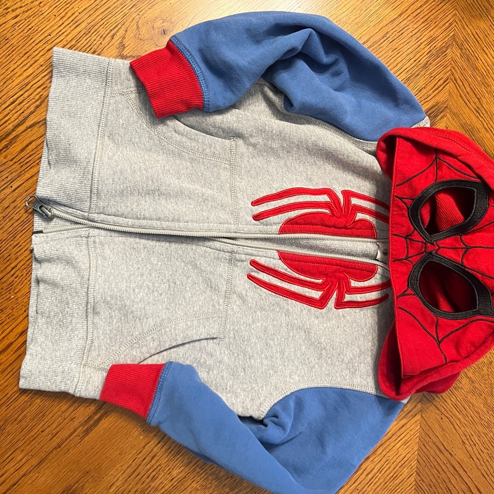 Hanna Andersson Gray and Red Spider Hoodie